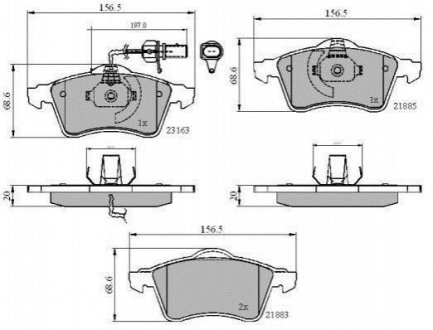 Купить Тормозные колодки перед. T4 2.5TDI 96-03 (R15)(с датчиком) Volkswagen Transporter NATIONAL np2643 (фото1) подбор по VIN коду, цена 807 грн.