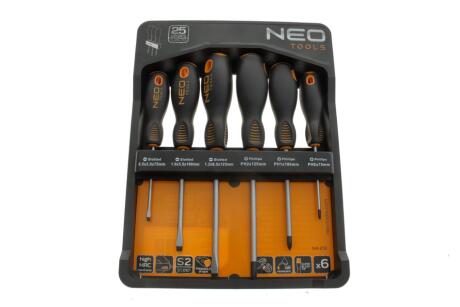 Набір викруток SL, PH 6 од. NEO TOOLS 04-213