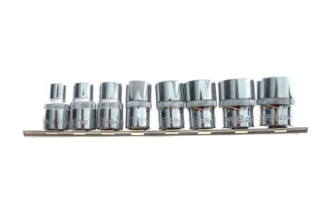 Набір головок SPLINE 1/2" 10-24 мм 8 од. на планці (мультипрофіль, хромовані) NEO TOOLS 08-651