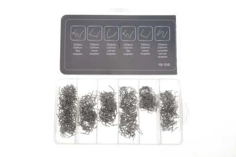 Набір скоб для ремонту деталей з пластика Ø0,6-0,8 mm 600 ед. NEO TOOLS 19-159