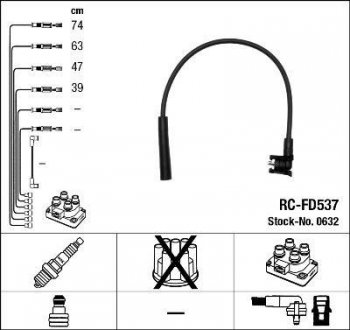 Комплект проводів запалення Ford Fiesta, Escort, Orion NGK 0632