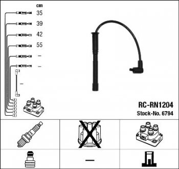 Комплект кабелів запалювання Renault Twingo, Kangoo, Clio, Nissan Kubistar NGK 6794