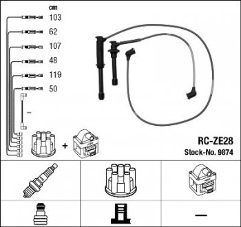 Комплект проводов зажигания Mazda 626, Xedos 9 NGK 9874
