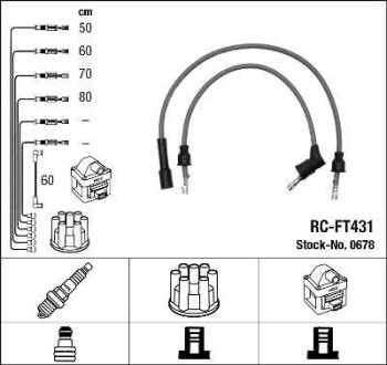 Кабель запалювання NGK rc-ft431