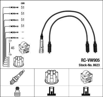 Комплект проводов NGK rcvw905