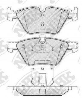 Купити Колодки передні BMW BMW E91, E90, X1, E92, E93, E60, E61, E81, E82, E88, E87 NiBK pn0513 (фото1) підбір по VIN коду, ціна 1332 грн.