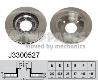 Купить Тормозные диски Hyundai Terracan NIPPARTS j3300527 (фото1) подбор по VIN коду, цена 1508 грн.