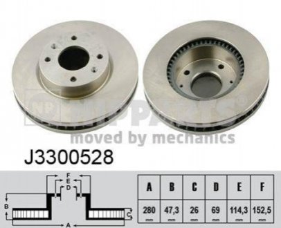 Гальмівний диск NIPPARTS j3300528