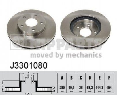 Тормозной диск Nissan Maxima NIPPARTS j3301080