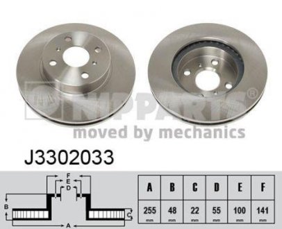 Тормозной диск Toyota Corolla NIPPARTS j3302033