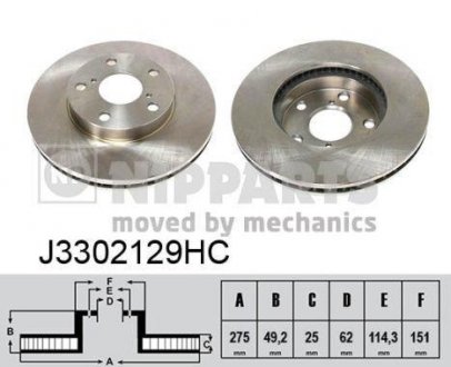 Гальмівний диск NIPPARTS j3302129HC