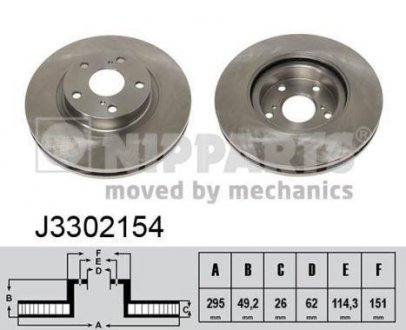 Тормозной диск Toyota Corolla, Avensis NIPPARTS j3302154