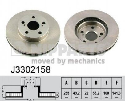 Тормозные диски Toyota Prius NIPPARTS j3302158