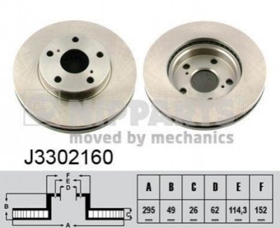 Тормозные диски Toyota Avensis, Auris, Corolla, Verso NIPPARTS j3302160