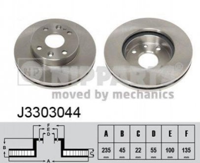 Тормозные диски Mazda 323 NIPPARTS j3303044