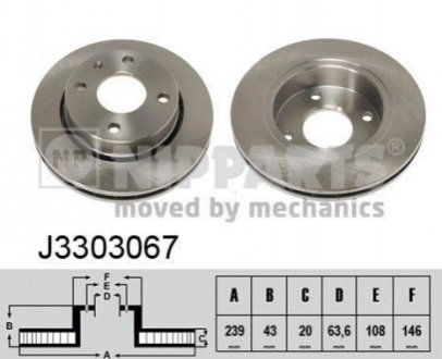 Гальмівні диски NIPPARTS j3303067