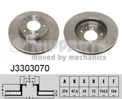 Гальмівний диск Mazda 626, 323, 6 NIPPARTS j3303070