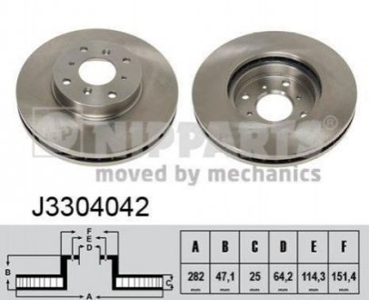 Гальмівні диски NIPPARTS j3304042