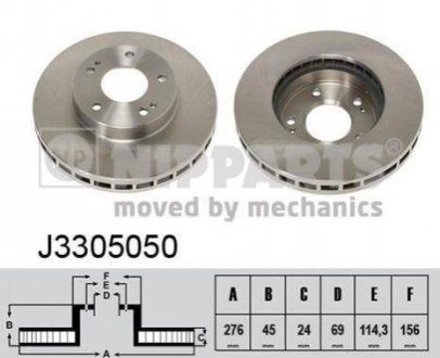 Тормозные диски Mitsubishi Outlander NIPPARTS j3305050