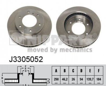 Тормозные диски Mitsubishi Pajero NIPPARTS j3305052