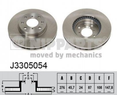Тормозные диски Mitsubishi Pajero, L200 NIPPARTS j3305054