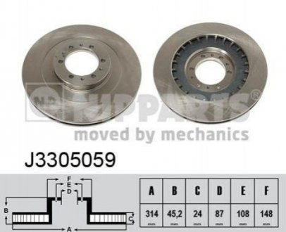 Гальмівний диск Mitsubishi L200, Pajero NIPPARTS j3305059