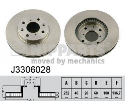 Гальмівний диск Suzuki Swift, SX4 NIPPARTS j3306028