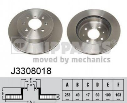 Гальмівний диск NIPPARTS j3308018