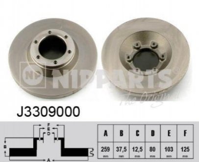 Диск гальмівний NIPPARTS j3309000