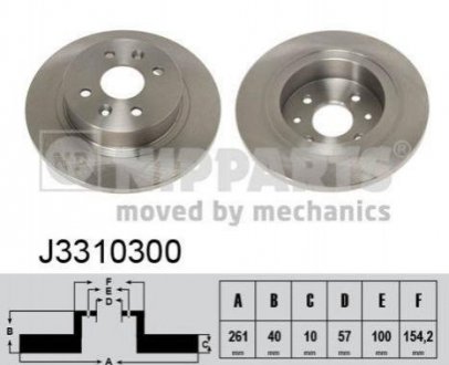 Тормозные диски KIA Shuma NIPPARTS j3310300