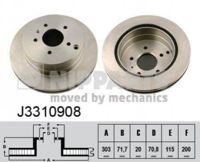 Тормозные диски Chevrolet Captiva NIPPARTS j3310908