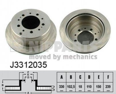 Тормозные диски Lexus LX, Toyota Land Cruiser NIPPARTS j3312035