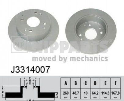 Гальмівний диск Honda Accord, Civic NIPPARTS j3314007