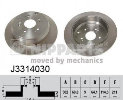 Тормозные диски NIPPARTS j3314030