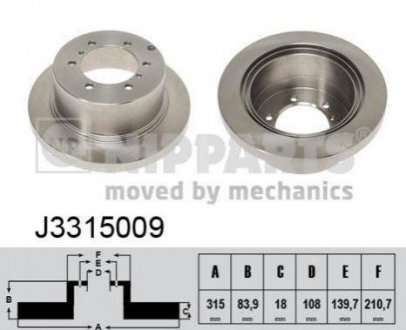 Тормозные диски NIPPARTS j3315009