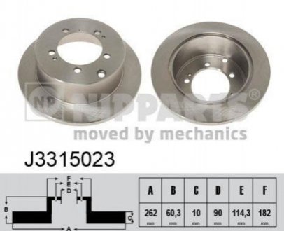 Тормозные диски Mitsubishi Outlander, Lancer NIPPARTS j3315023