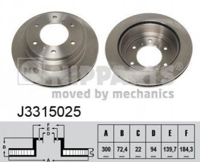 Тормозные диски NIPPARTS j3315025