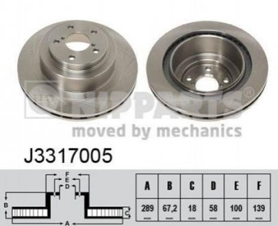 Тормозные диски Subaru Legacy, Outback NIPPARTS j3317005