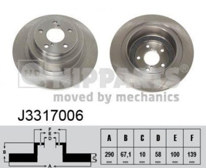 Тормозной диск Subaru Legacy, Outback NIPPARTS j3317006