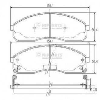 Купить Тормозные колодки дисковые KIA Carnival NIPPARTS j3600310 (фото1) подбор по VIN коду, цена 1090 грн.