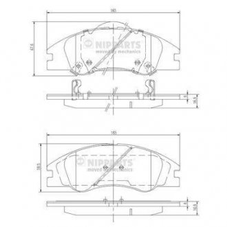 ТОРМОЗНЫЕ КОЛОДКИ KIA Cerato NIPPARTS j3600326