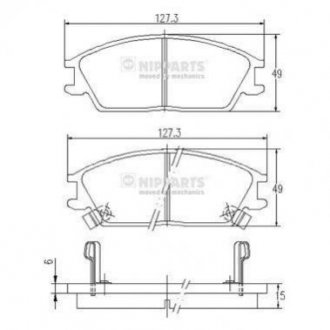 Купить Тормозные колодки дисковые Hyundai Getz NIPPARTS j3600539 (фото1) подбор по VIN коду, цена 641 грн.