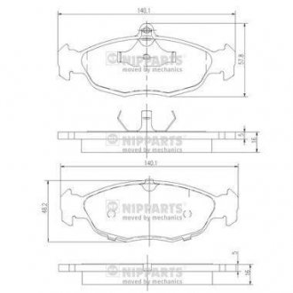 Купити Гальмівні колодки Opel Corsa, Vectra, Astra, Combo, Daewoo Nexia, Chevrolet Lacetti, Daewoo Lanos, Opel Kadett NIPPARTS j3600901 (фото1) підбір по VIN коду, ціна 906 грн.