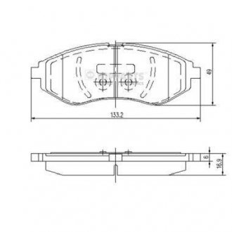 Купити Гальмівні колодки Chevrolet Aveo NIPPARTS j3600911 (фото1) підбір по VIN коду, ціна 950 грн.