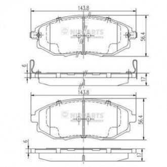 Купить Тормозные колодки дисковые Chevrolet Epica, Evanda NIPPARTS j3600912 (фото1) подбор по VIN коду, цена 1157 грн.