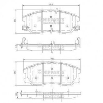 Купить Тормозные колодки дисковые Chevrolet Captiva NIPPARTS j3600913 (фото1) подбор по VIN коду, цена 966 грн.