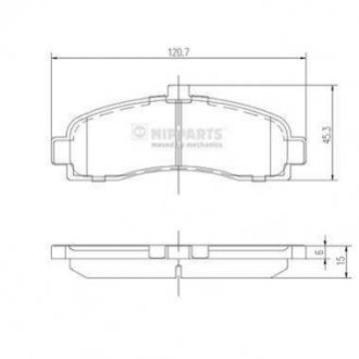 Купить Тормозные колодки дисковые Nissan Micra NIPPARTS j3601053 (фото1) подбор по VIN коду, цена 664 грн.