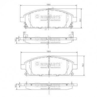 Купить Тормозные колодки дисковые Nissan Pathfinder, Acura MDX, Infiniti QX, Nissan X-Trail, Infiniti Q NIPPARTS j3601071 (фото1) подбор по VIN коду, цена 1160 грн.