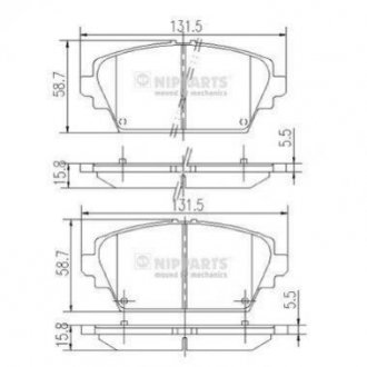 Купить Тормозные колодки дисковые Nissan Almera, Primera NIPPARTS j3601072 (фото1) подбор по VIN коду, цена 768 грн.