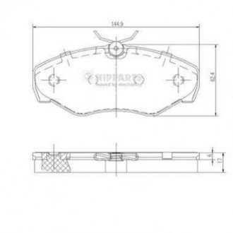 Купить Тормозные колодки дисковые Renault Trafic, Nissan Primastar, Opel Vivaro, Renault Espace NIPPARTS j3601080 (фото1) подбор по VIN коду, цена 1033 грн.